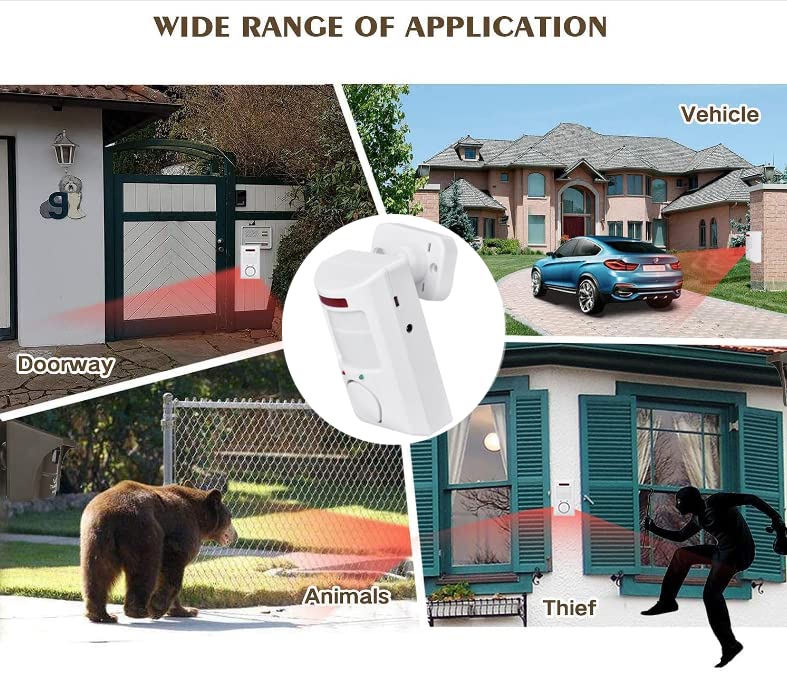 Wendry Alarm System, Alarm Sound of 105dB, 30m Long Distance for Alarm System Infrared Motion Sensor Detector Wall Alert Home Security - Image 3